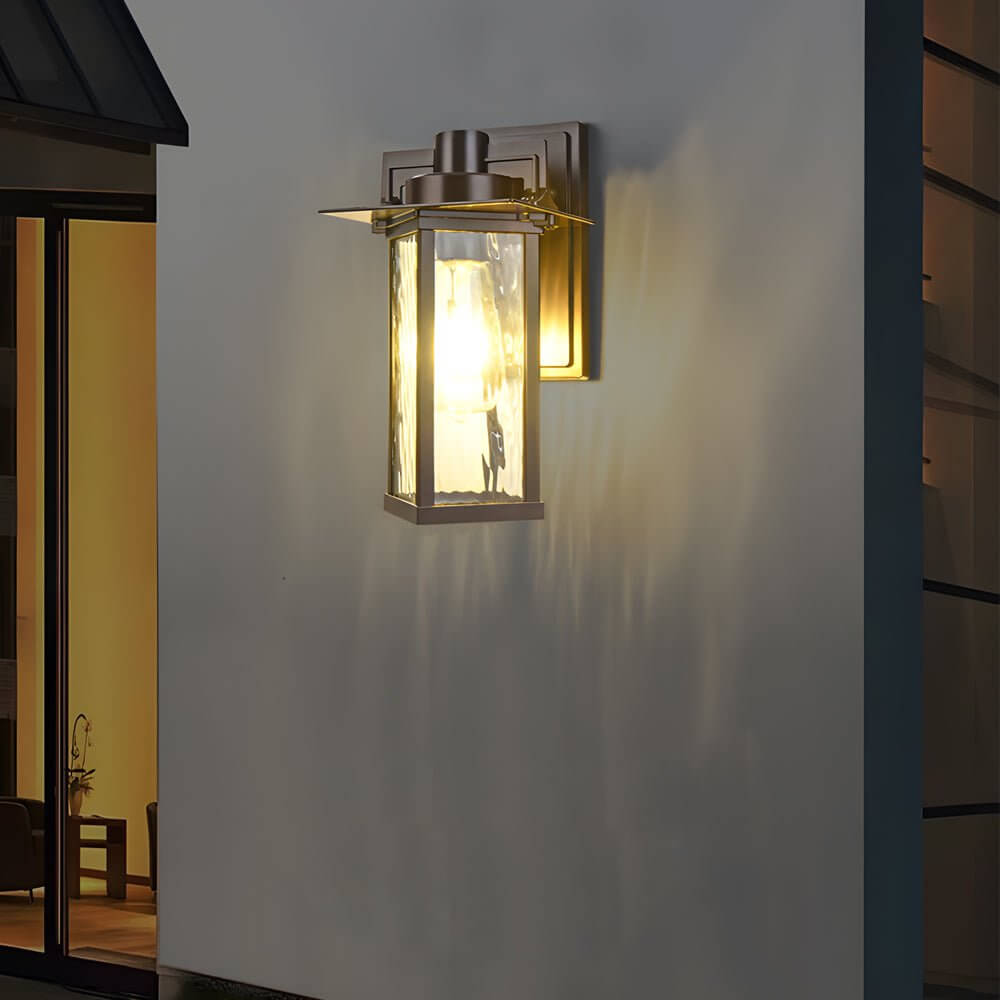 Kane Unique Glass Outdoor Wall Lantern Sconce