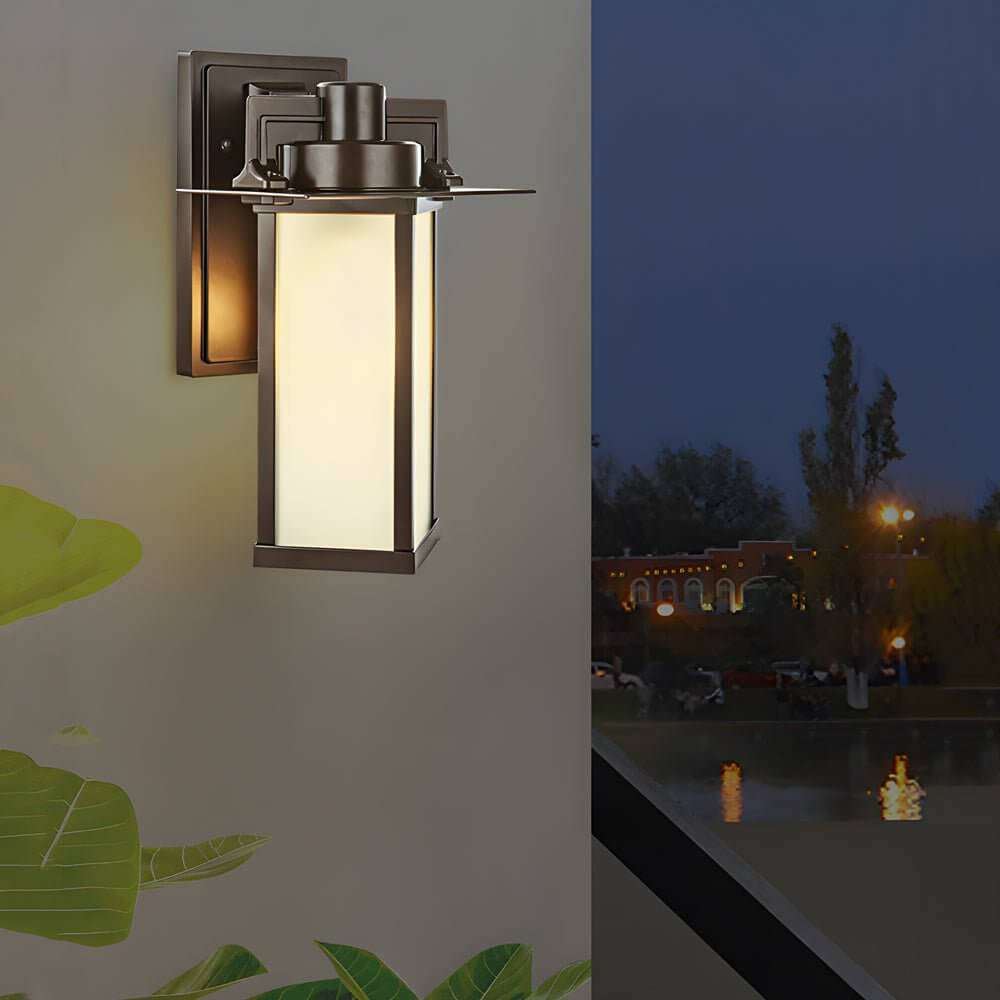 Kane Unique Glass Outdoor Wall Lantern Sconce