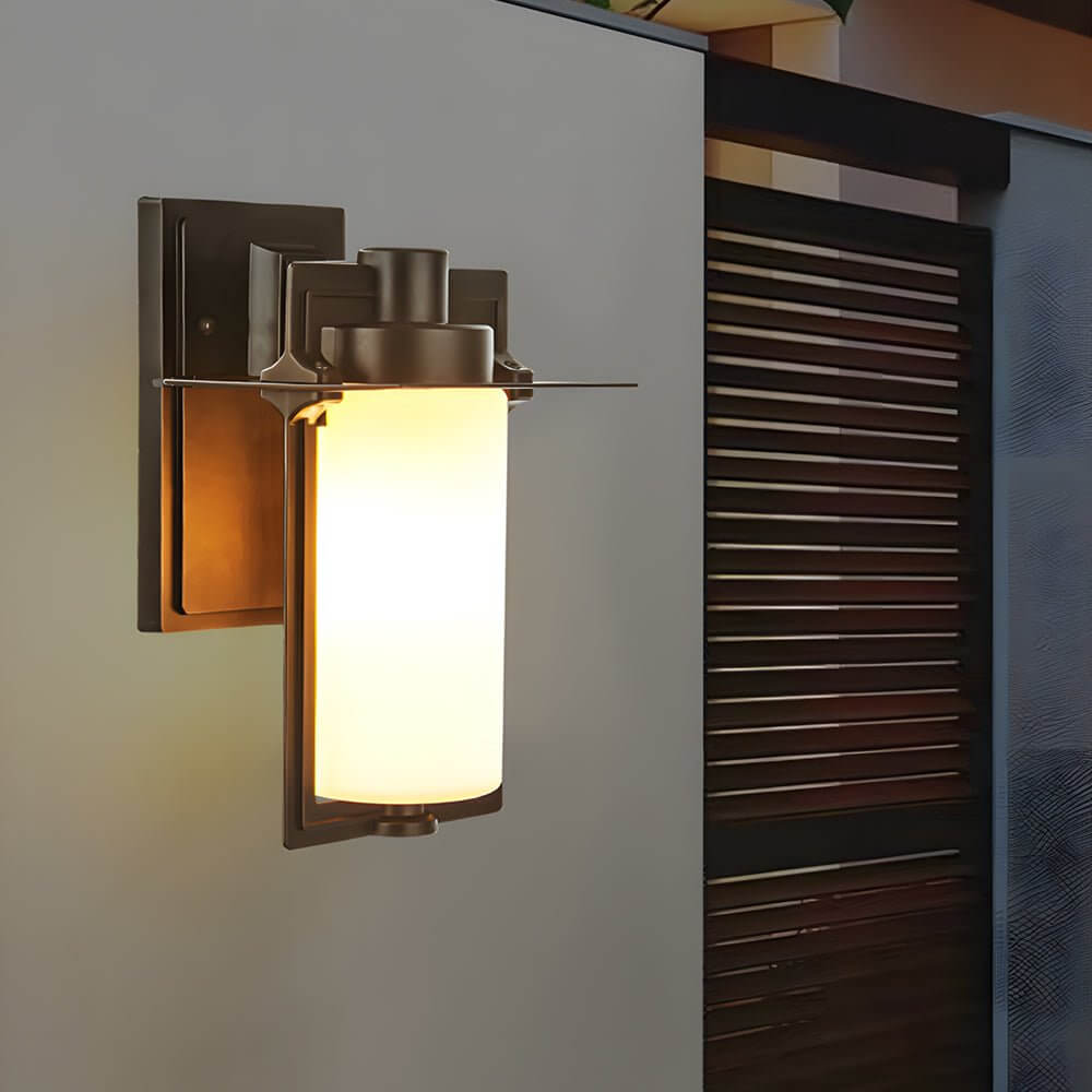 Kane Unique Glass Outdoor Wall Lantern Sconce