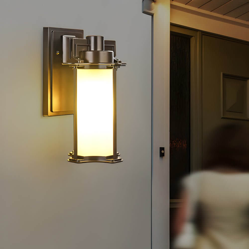 Kane Unique Glass Outdoor Wall Lantern Sconce