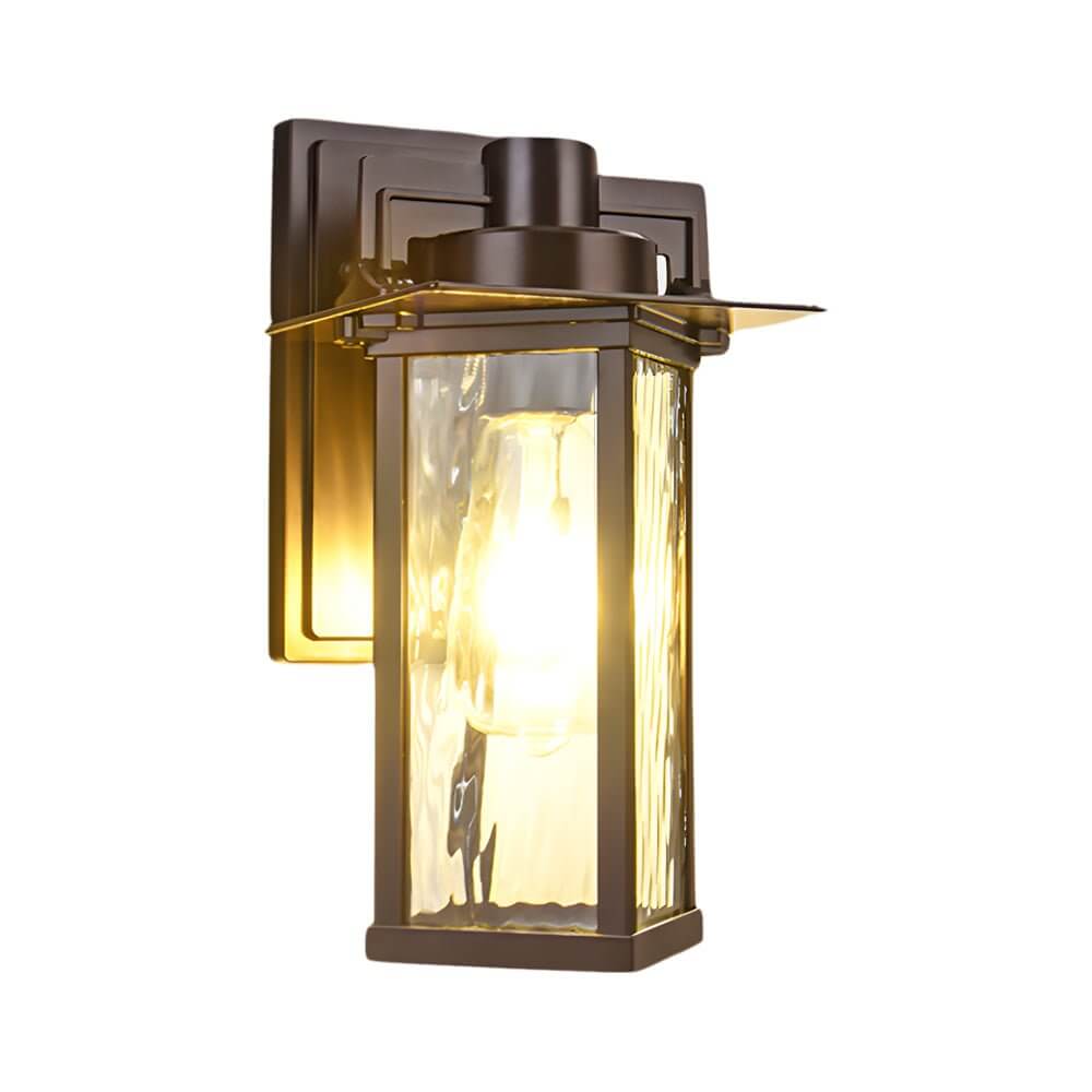 Kane Unique Glass Outdoor Wall Lantern Sconce