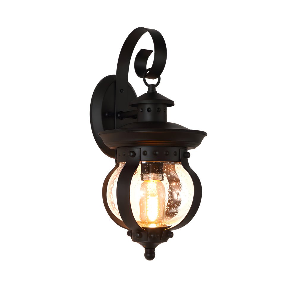 Duncan Seeded Globe Glass Outdoor Wall Lantern