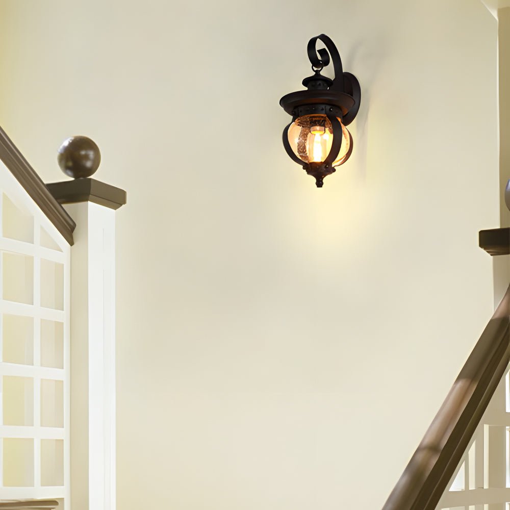Duncan Seeded Globe Glass Outdoor Wall Lantern