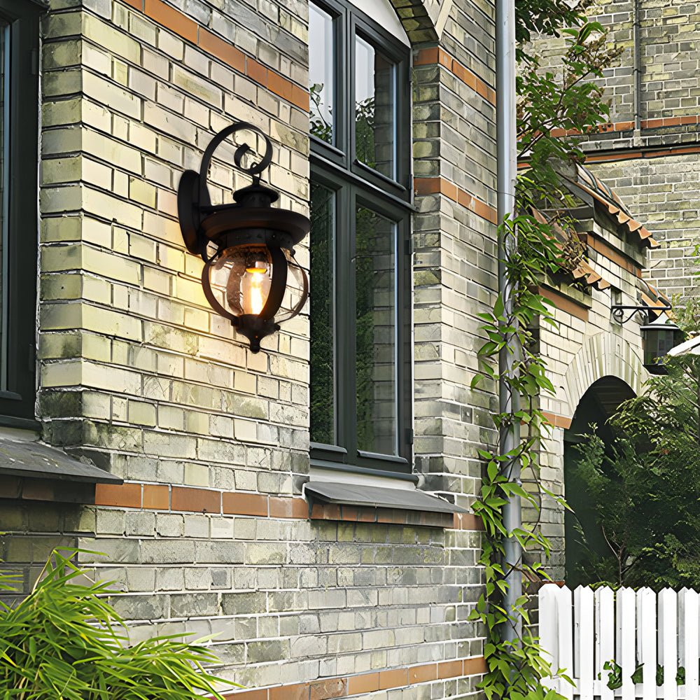 Duncan Seeded Globe Glass Outdoor Wall Lantern