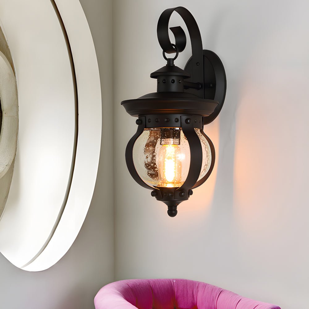 Duncan Seeded Globe Glass Outdoor Wall Lantern