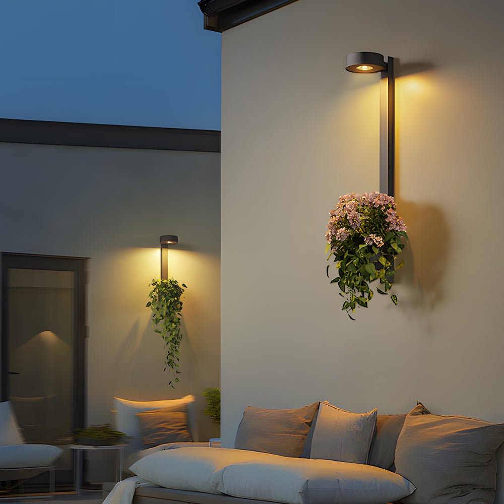 Mecy Solar Mounted Plant Stand Steel Outdoor Wall Light