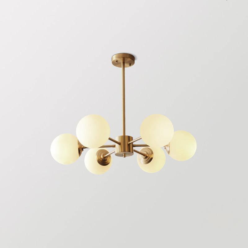 Eshlen Chandelier Brass Opal Glass-Neutral Decor