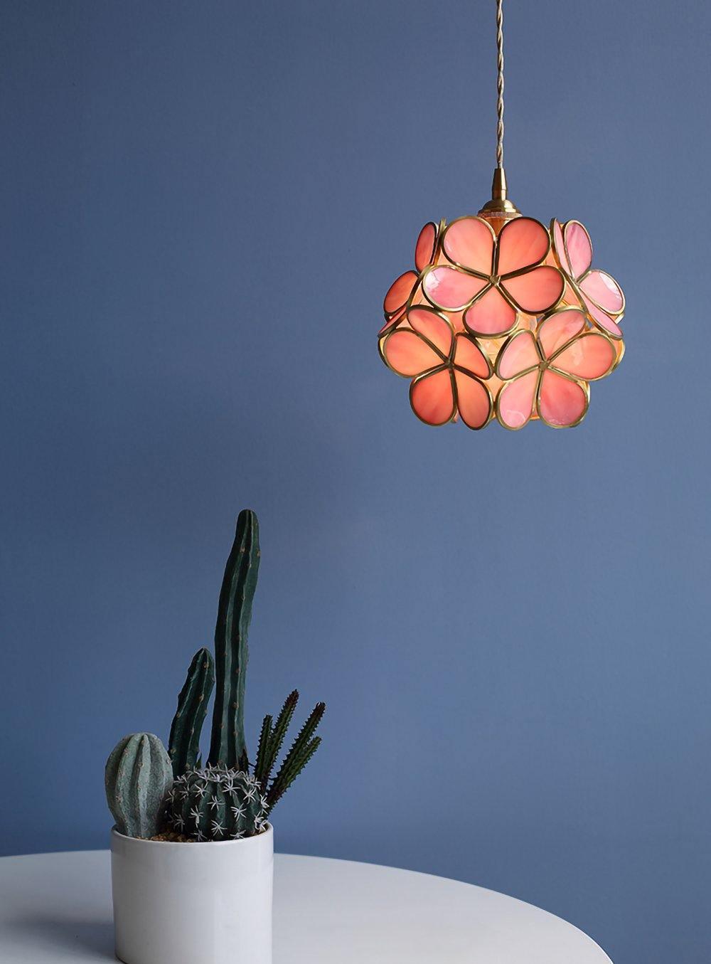 Lustra Pendant Lamp Glass Petal Shaped Kitchen-Neutral Decor
