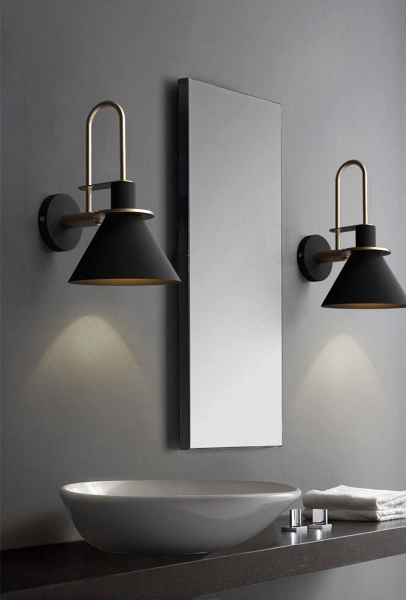 Lustra Wall Lamp Black Gold Minimalist-Neutral Decor