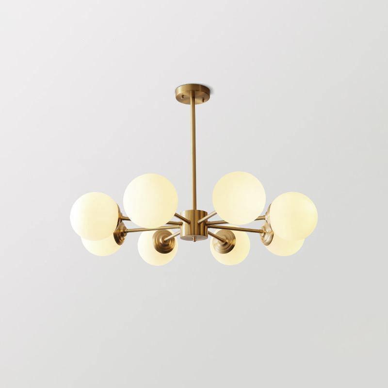 Eshlen Chandelier Brass Opal Glass-Neutral Decor