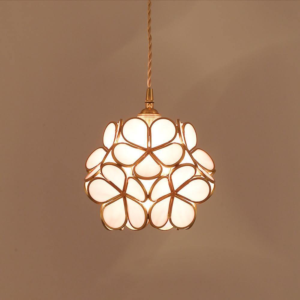 Lustra Pendant Lamp Glass Petal Shaped Kitchen-Neutral Decor