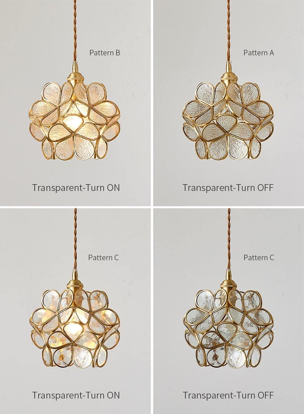 Lustra Pendant Lamp Glass Petal Shaped Kitchen-Neutral Decor