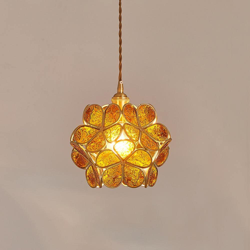 Lustra Pendant Lamp Glass Petal Shaped Kitchen-Neutral Decor
