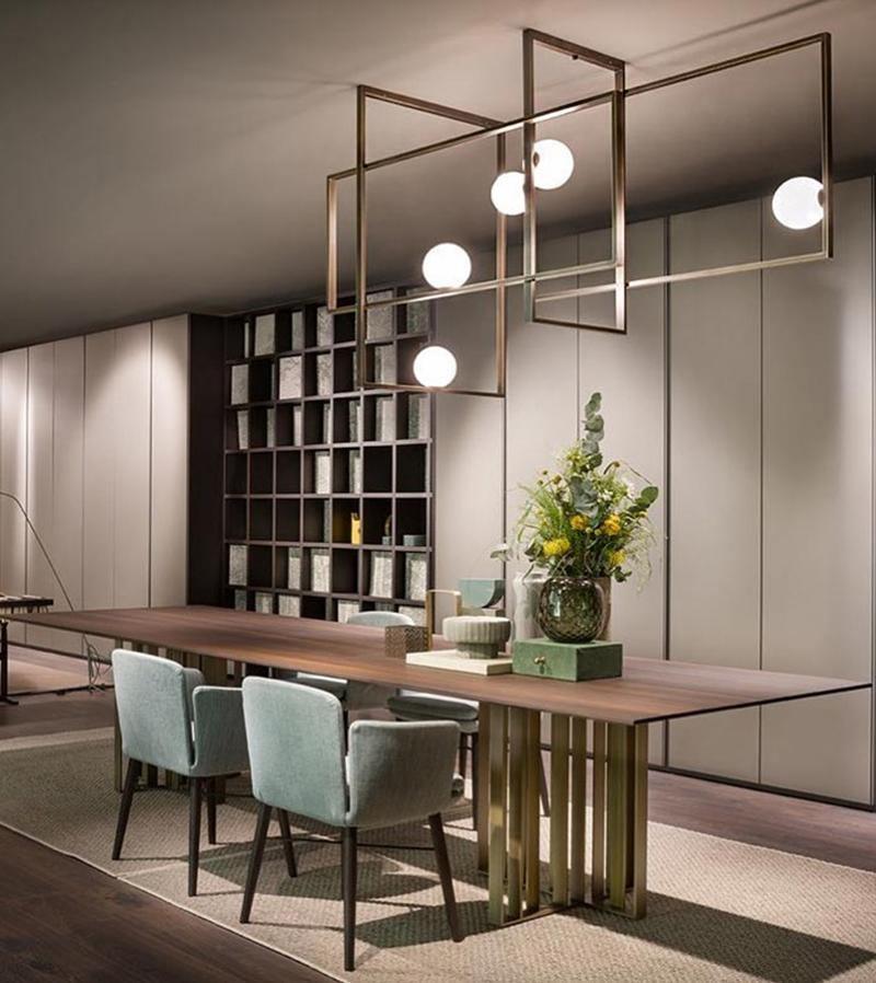 Lustra Chandelier Mondrian Glass Brass Geometric Modern-Neutral Decor