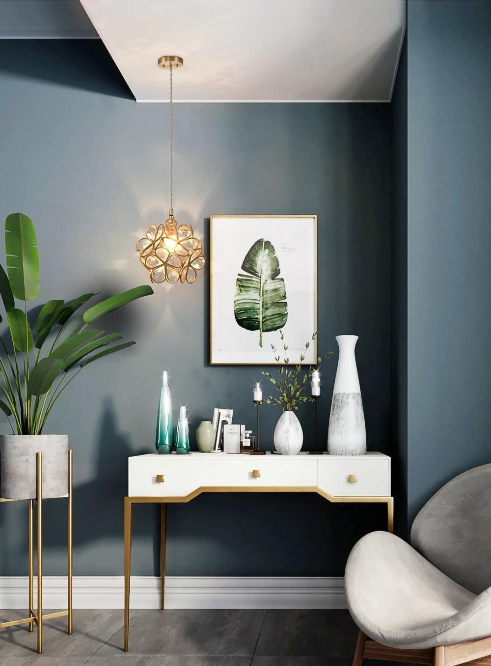 Lustra Pendant Lamp Glass Petal Shaped Kitchen-Neutral Decor