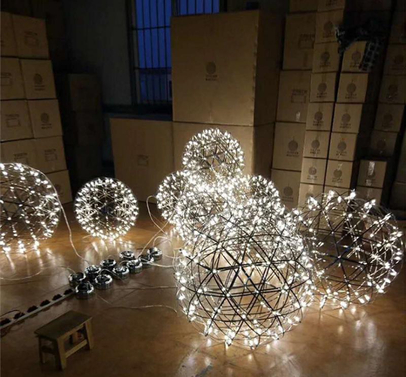 Gold Spark Ball Pendant Light-Neutral Decor