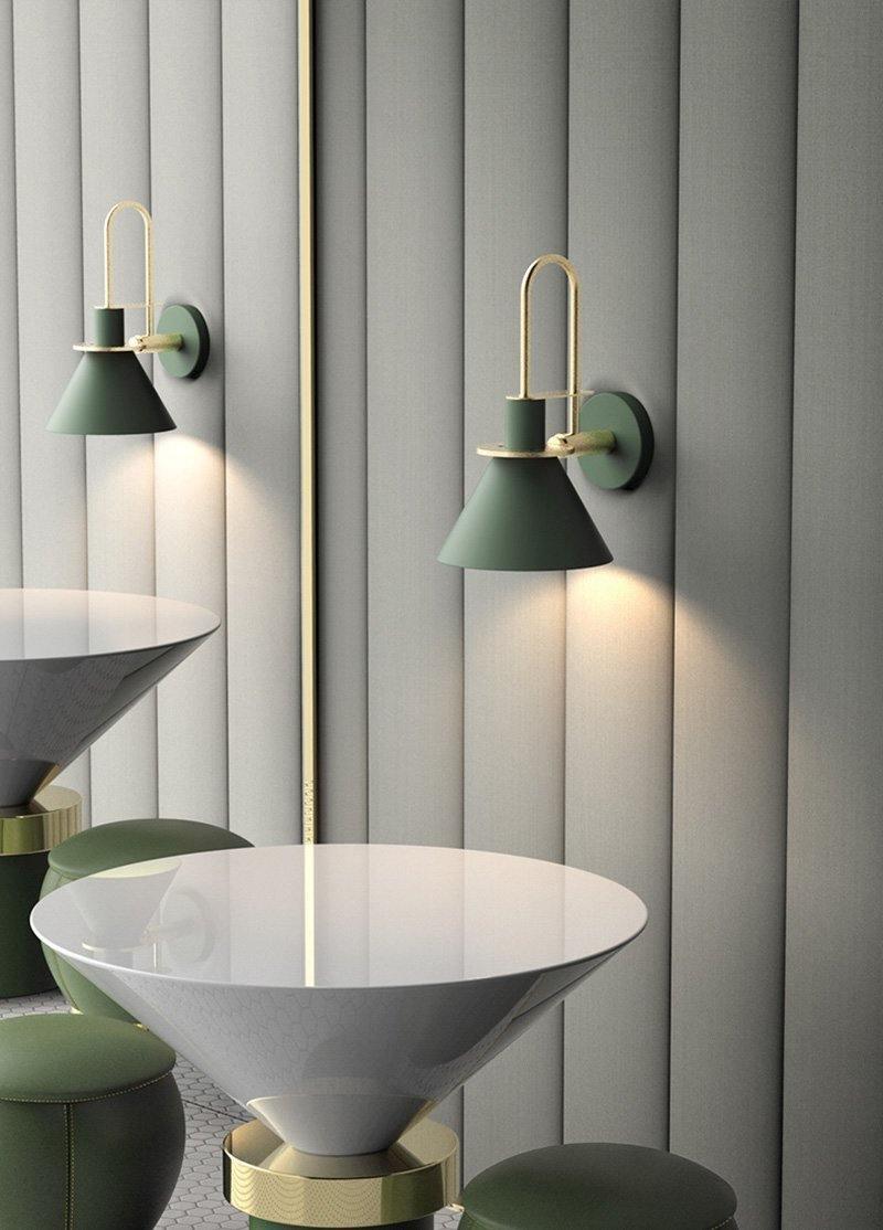 Lustra Wall Lamp Black Gold Minimalist-Neutral Decor