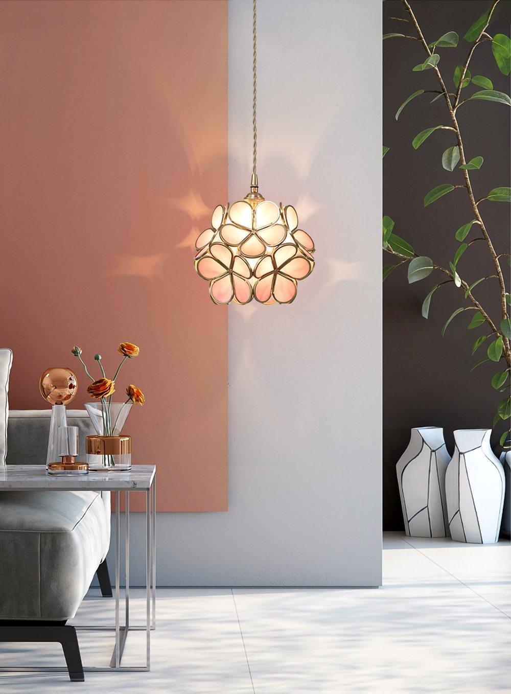 Lustra Pendant Lamp Glass Petal Shaped Kitchen-Neutral Decor