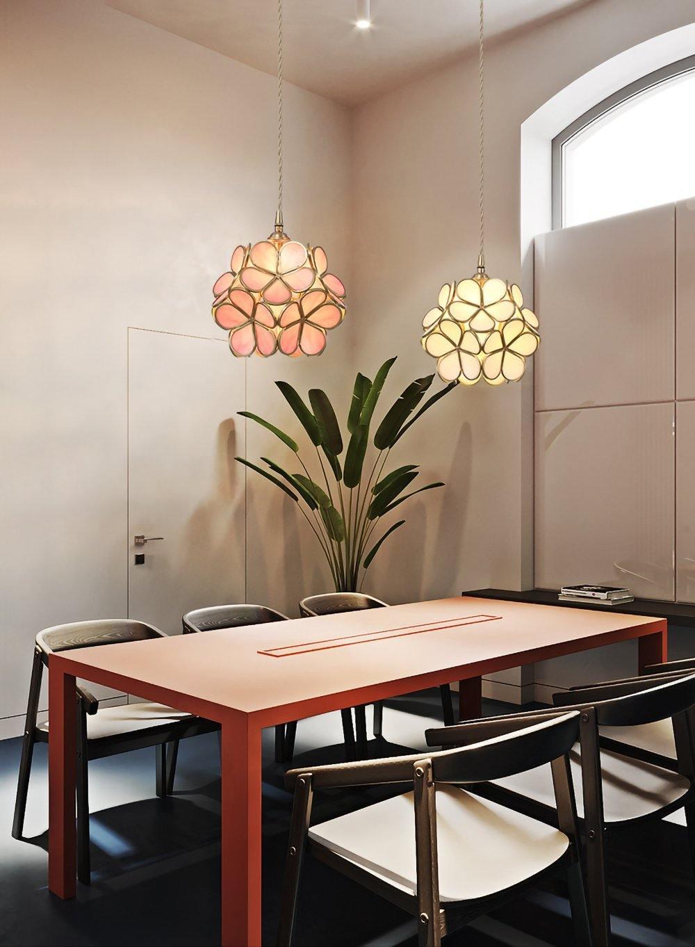 Lustra Pendant Lamp Glass Petal Shaped Kitchen-Neutral Decor