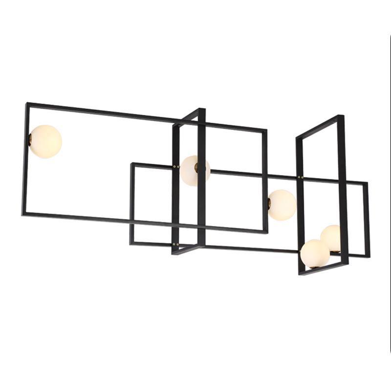 Lustra Chandelier Mondrian Glass Brass Geometric Modern-Neutral Decor