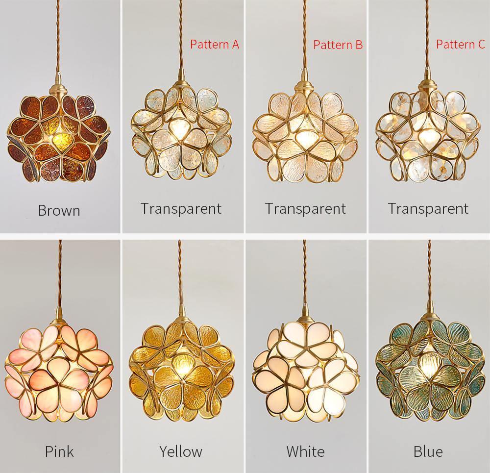 Lustra Pendant Lamp Glass Petal Shaped Kitchen-Neutral Decor