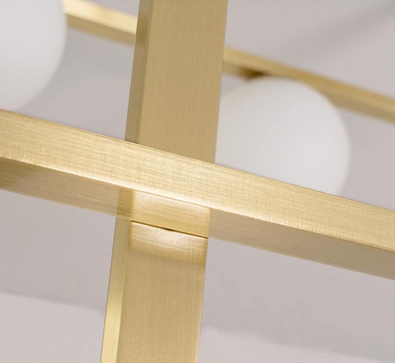 Lustra Chandelier Mondrian Glass Brass Geometric Modern-Neutral Decor
