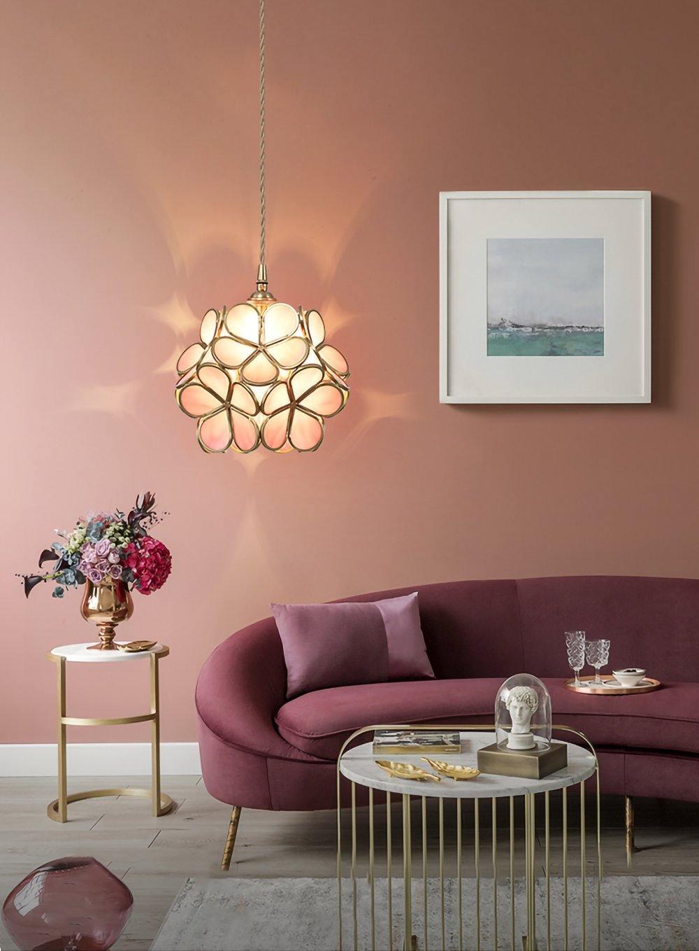 Lustra Pendant Lamp Glass Petal Shaped Kitchen-Neutral Decor