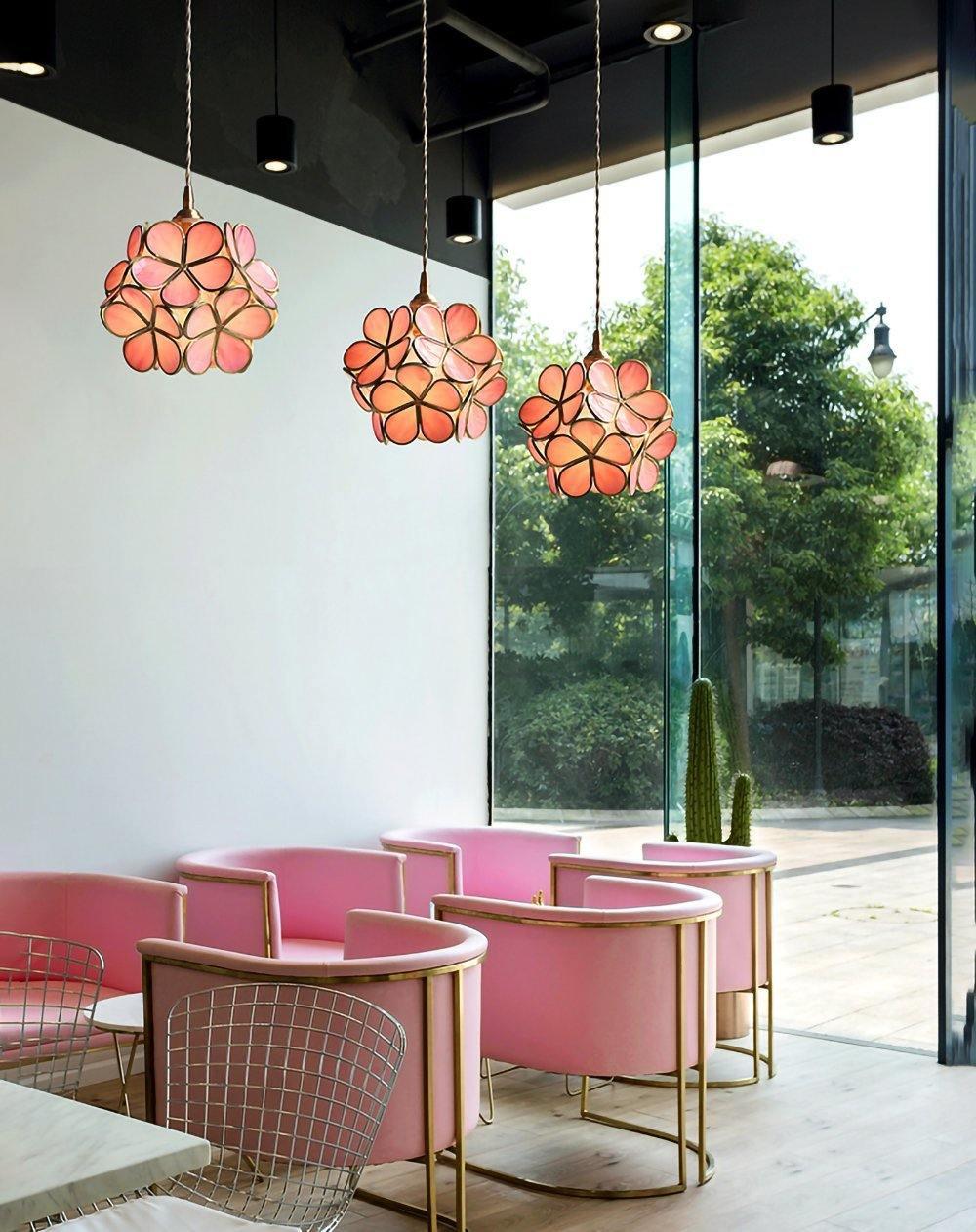 Lustra Pendant Lamp Glass Petal Shaped Kitchen-Neutral Decor