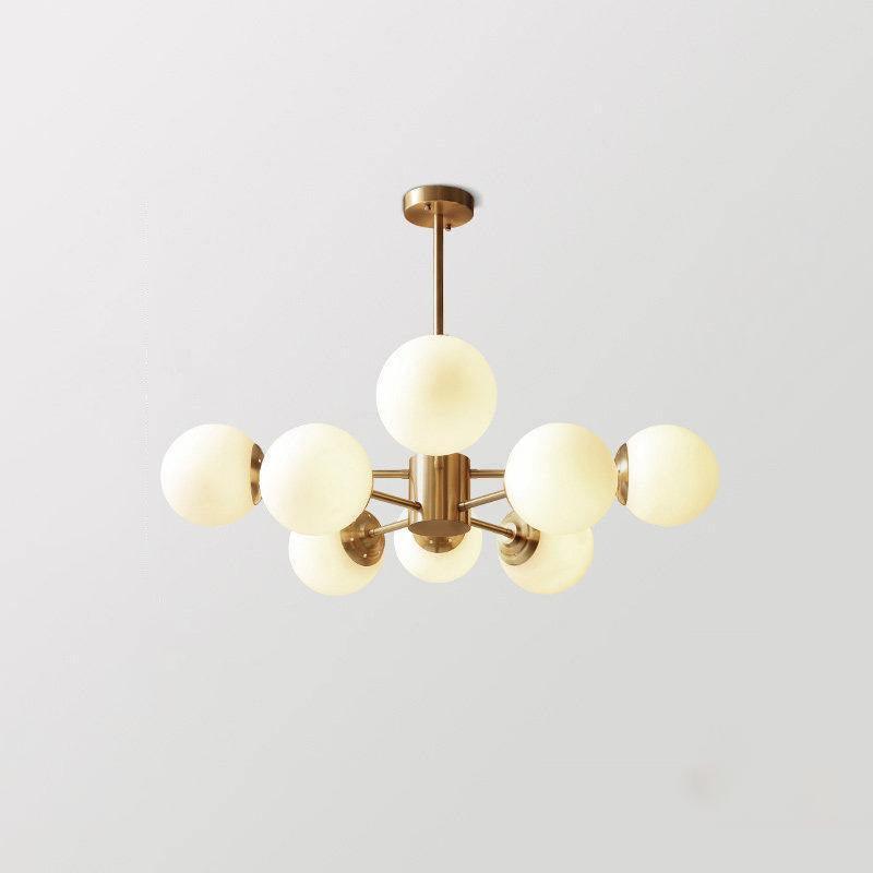 Eshlen Chandelier Brass Opal Glass-Neutral Decor