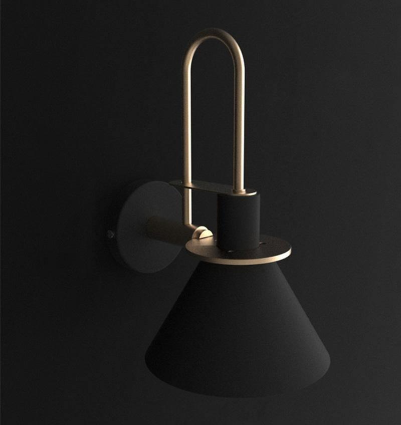 Lustra Wall Lamp Black Gold Minimalist-Neutral Decor