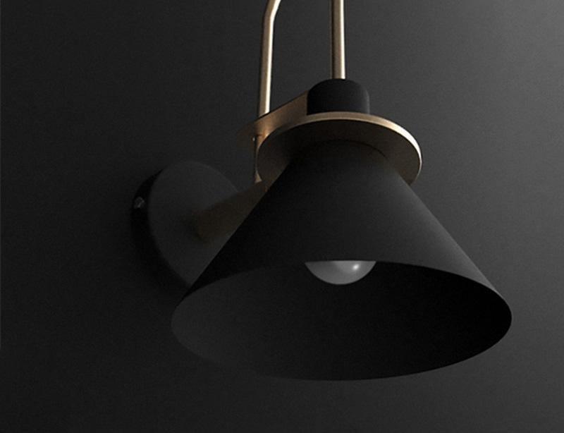 Lustra Wall Lamp Black Gold Minimalist-Neutral Decor