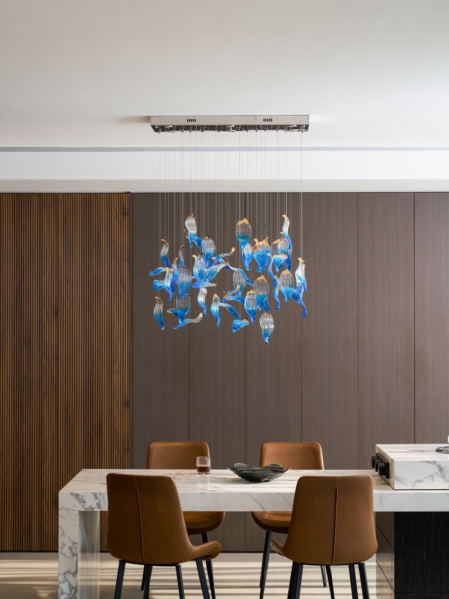 Ocean Drift Blown Glass Customize Chandelier-Neutral Decor