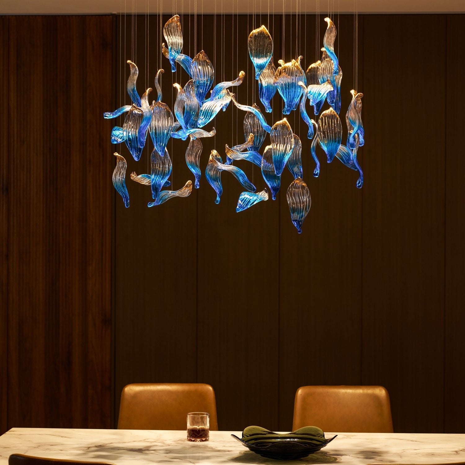 Ocean Drift Blown Glass Customize Chandelier-Neutral Decor