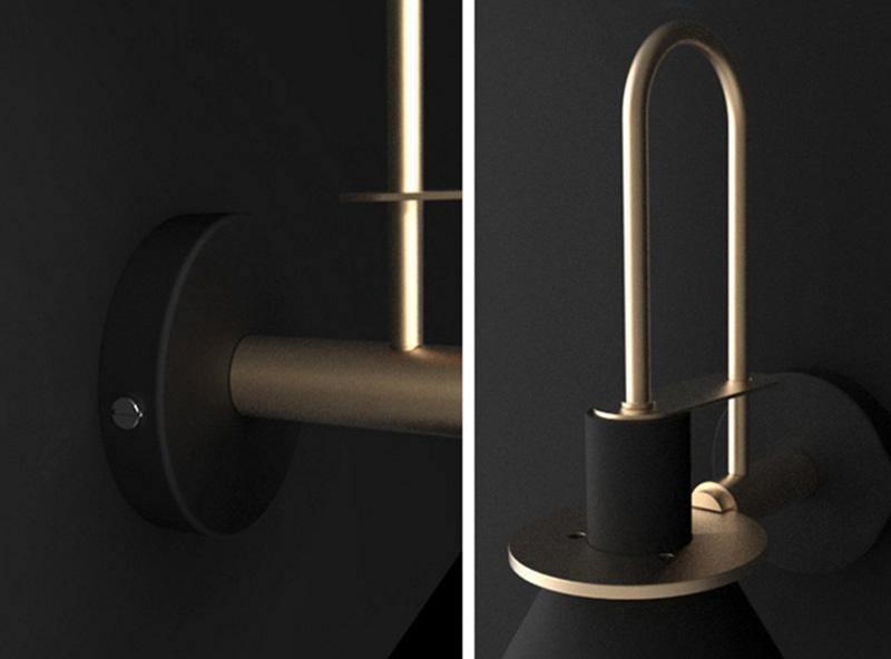 Lustra Wall Lamp Black Gold Minimalist-Neutral Decor