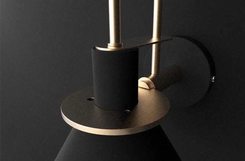 Lustra Wall Lamp Black Gold Minimalist-Neutral Decor