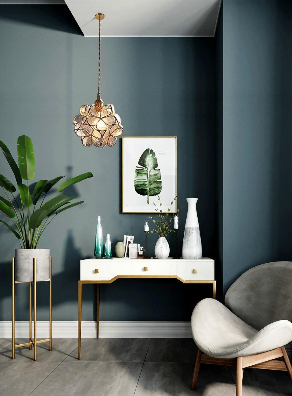 Lustra Pendant Lamp Glass Petal Shaped Kitchen-Neutral Decor