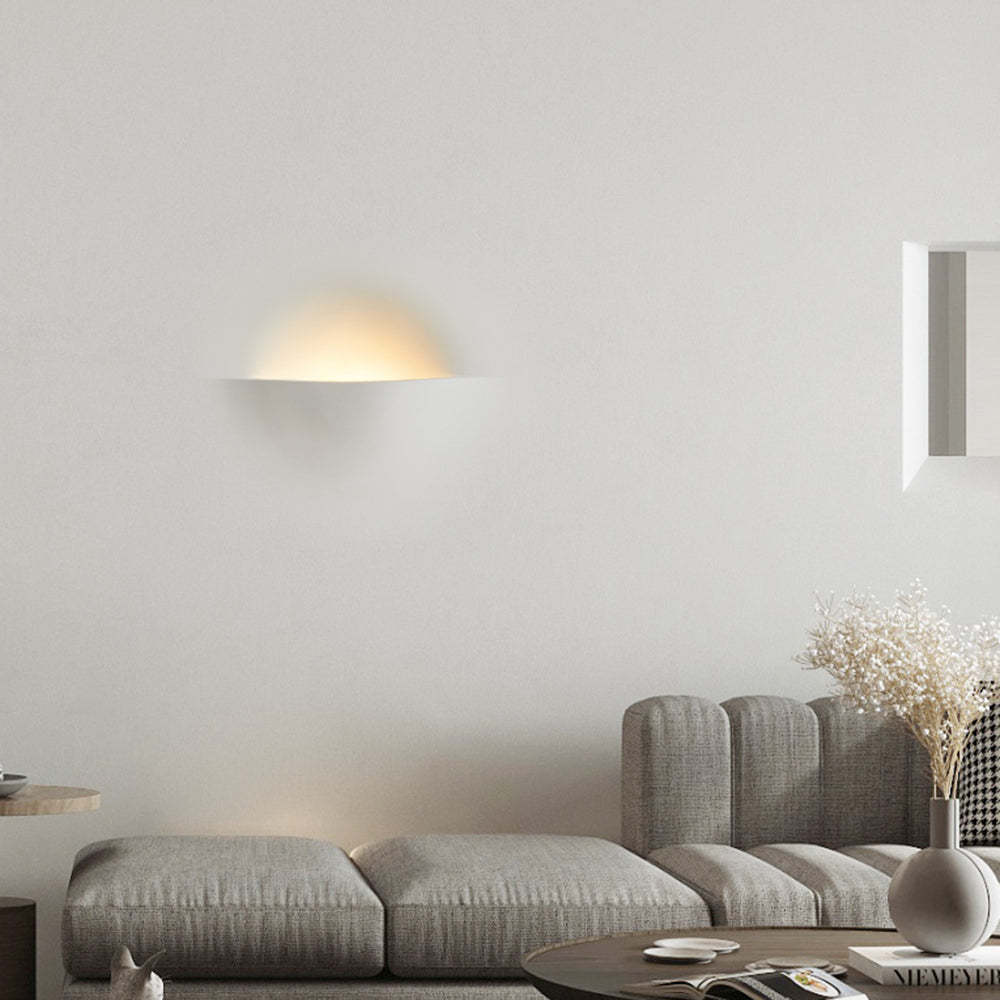 Aria Modern Recessed Metal/Plaster LED Wall Lamp, White - Neutral Decor
