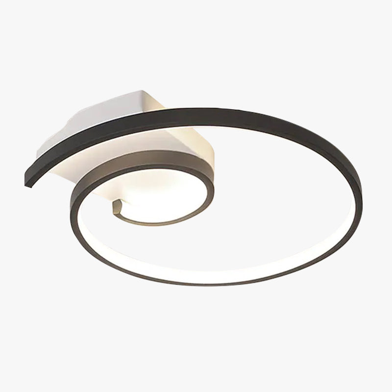Arisha Modern Spiral Shaped Metal Ceiling Light, Black/White - Neutral Decor