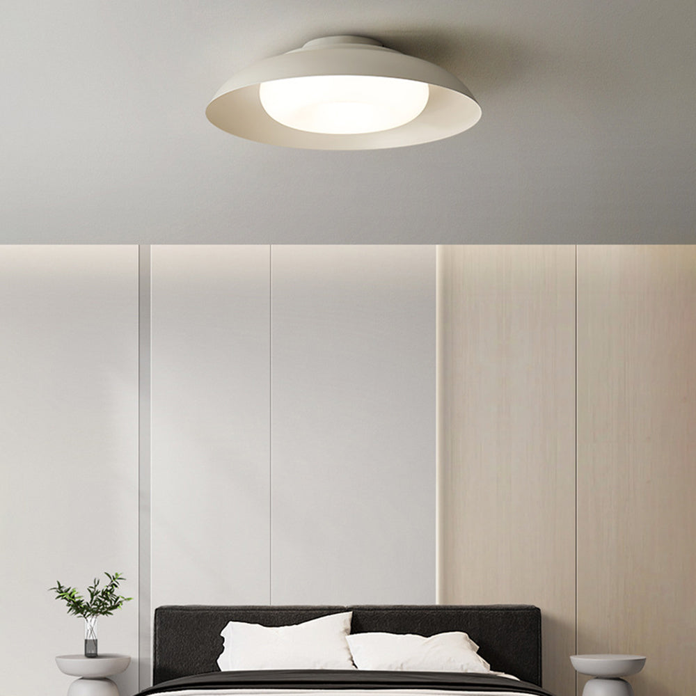 Arisha Nordic Bowl Acrylic Flush Mount Ceiling Light, White - Neutral Decor