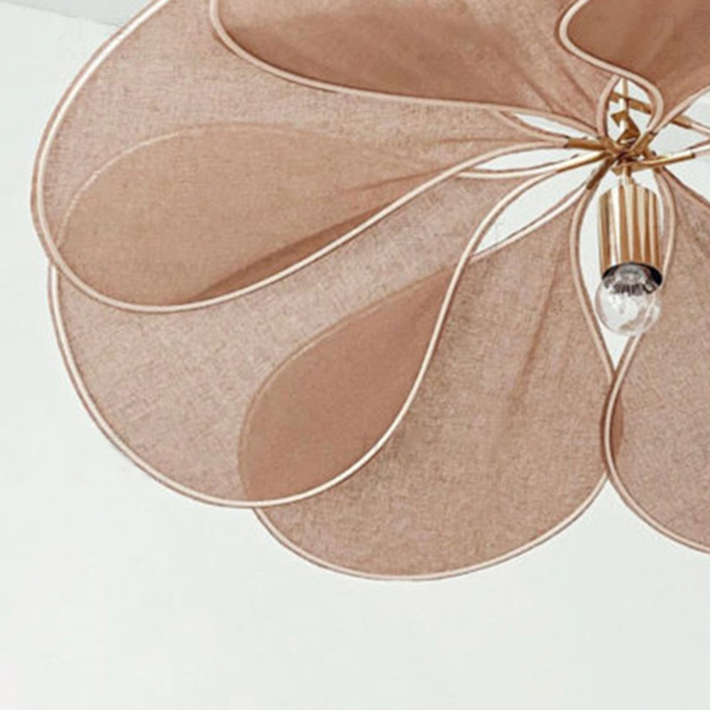 Ritta Pendant Light Vintage Rustic Wabi Sabi, Fabric, White/Brown - Neutral Decor