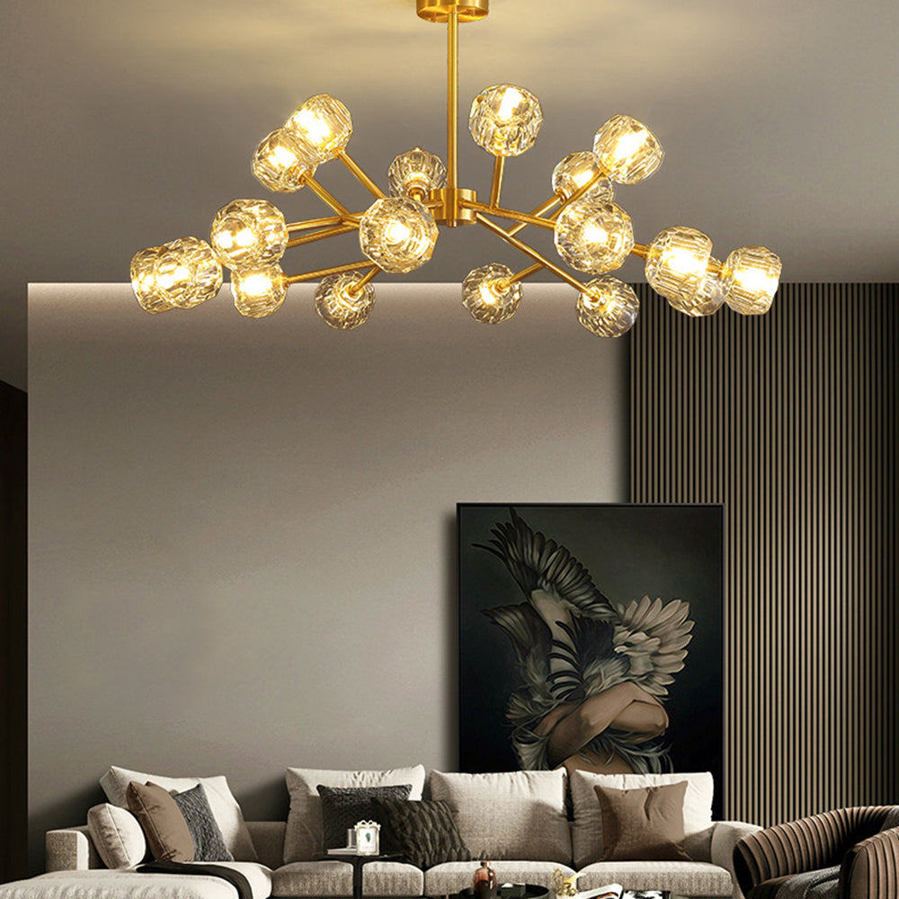 Valentina Modern Blown Metal Pendant Light, Gold - Neutral Decor