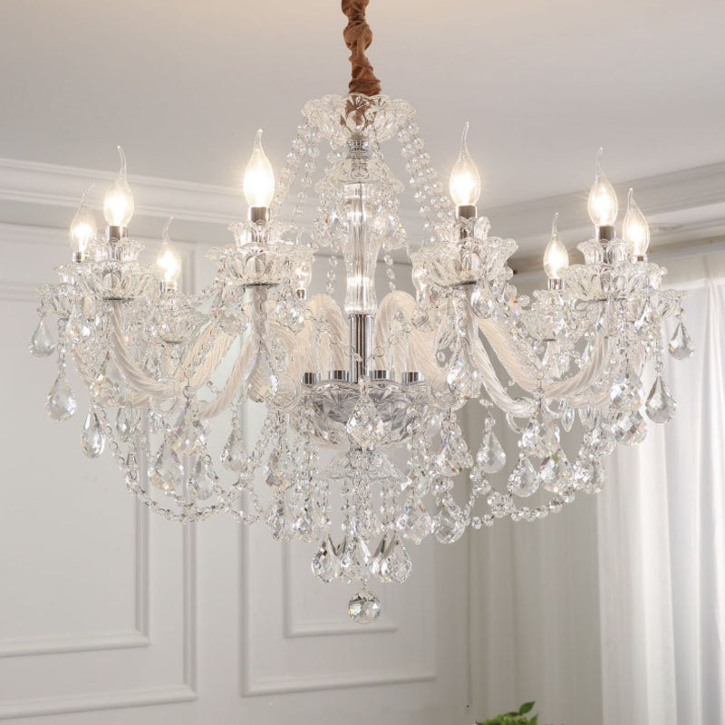 Silva Chandelier French Crystal Living Room Dining Room - Neutral Decor