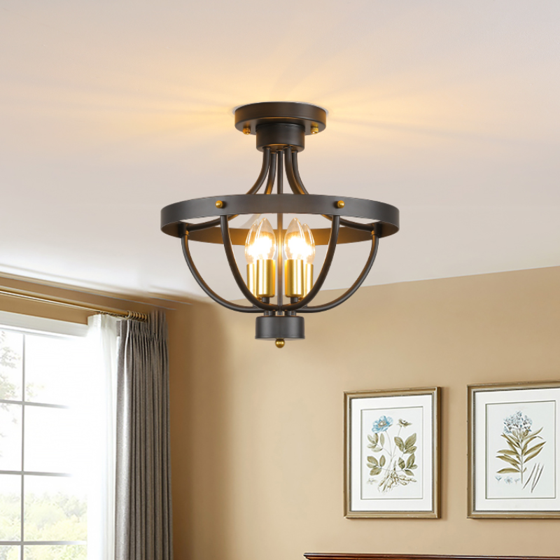 Silva Vintage LED Pendant Light Matte Black Metal Dining Room - Neutral Decor