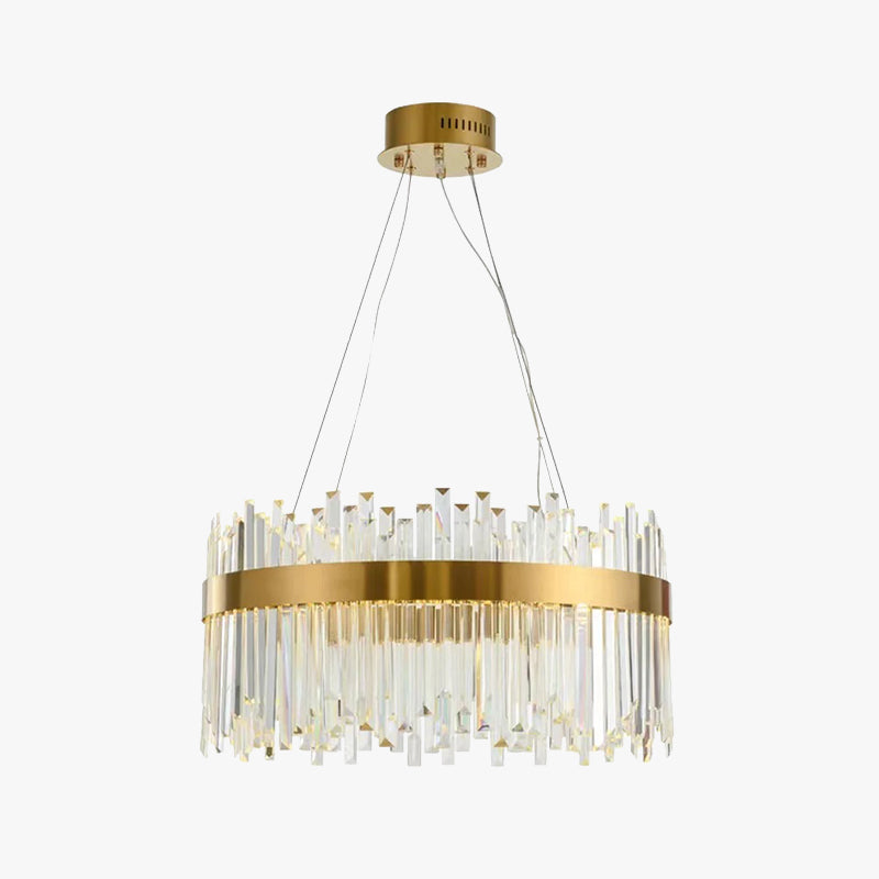 Kristy Modern Round/Rectangular Chain Chandelier, Gold - Neutral Decor