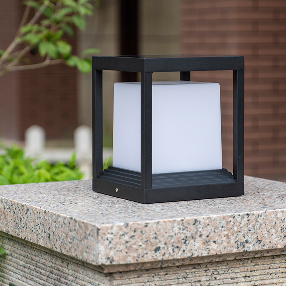 Ray Modern Rectangular Metal Outdoor Lamps, Black - Neutral Decor