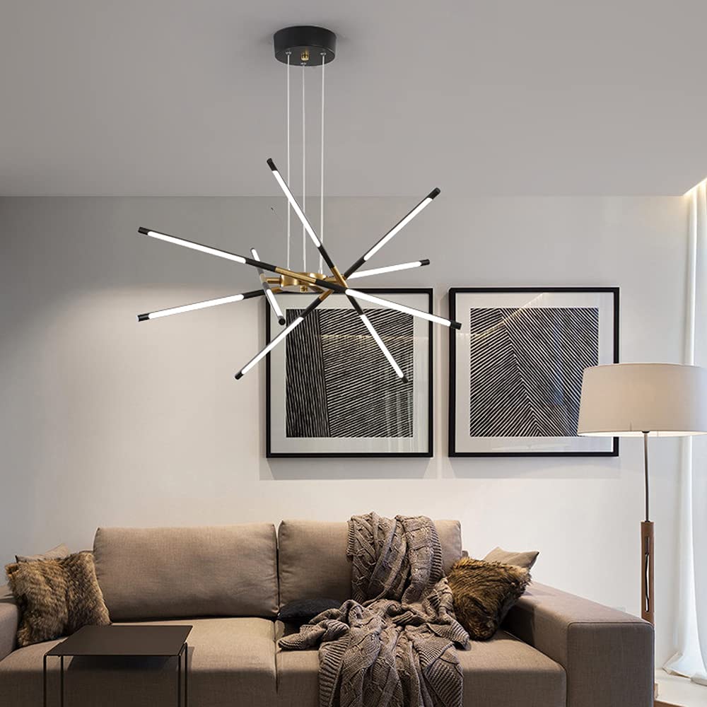 Arisha Pendant Light, Black/Gold, 6/8/10/12 Heads - Neutral Decor