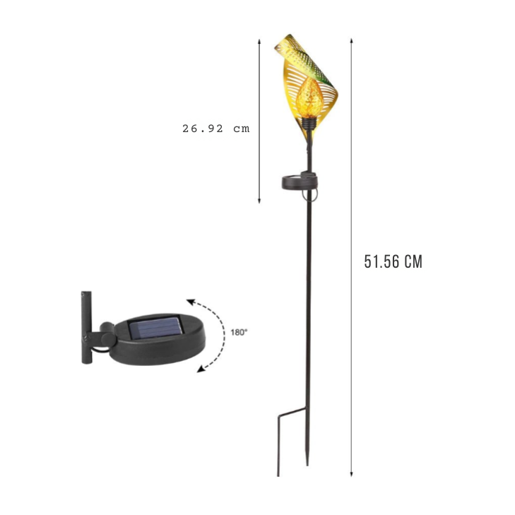 Gardner Elegant Curled Leaf Solar Lawn Outdoor Post Lamp
