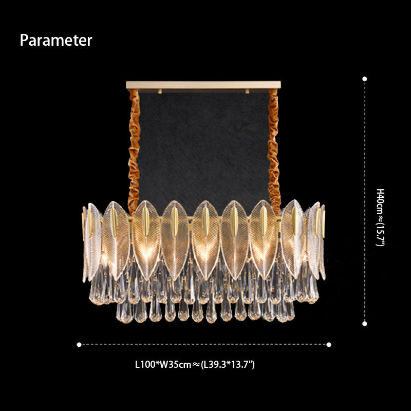 Arisha Luxury Feather Crystal Chandelier, Living Room - Neutral Decor