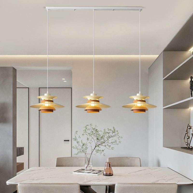 Valentina Modern Pendant Light Black/White/Wood Metal Dining Room - Neutral Decor