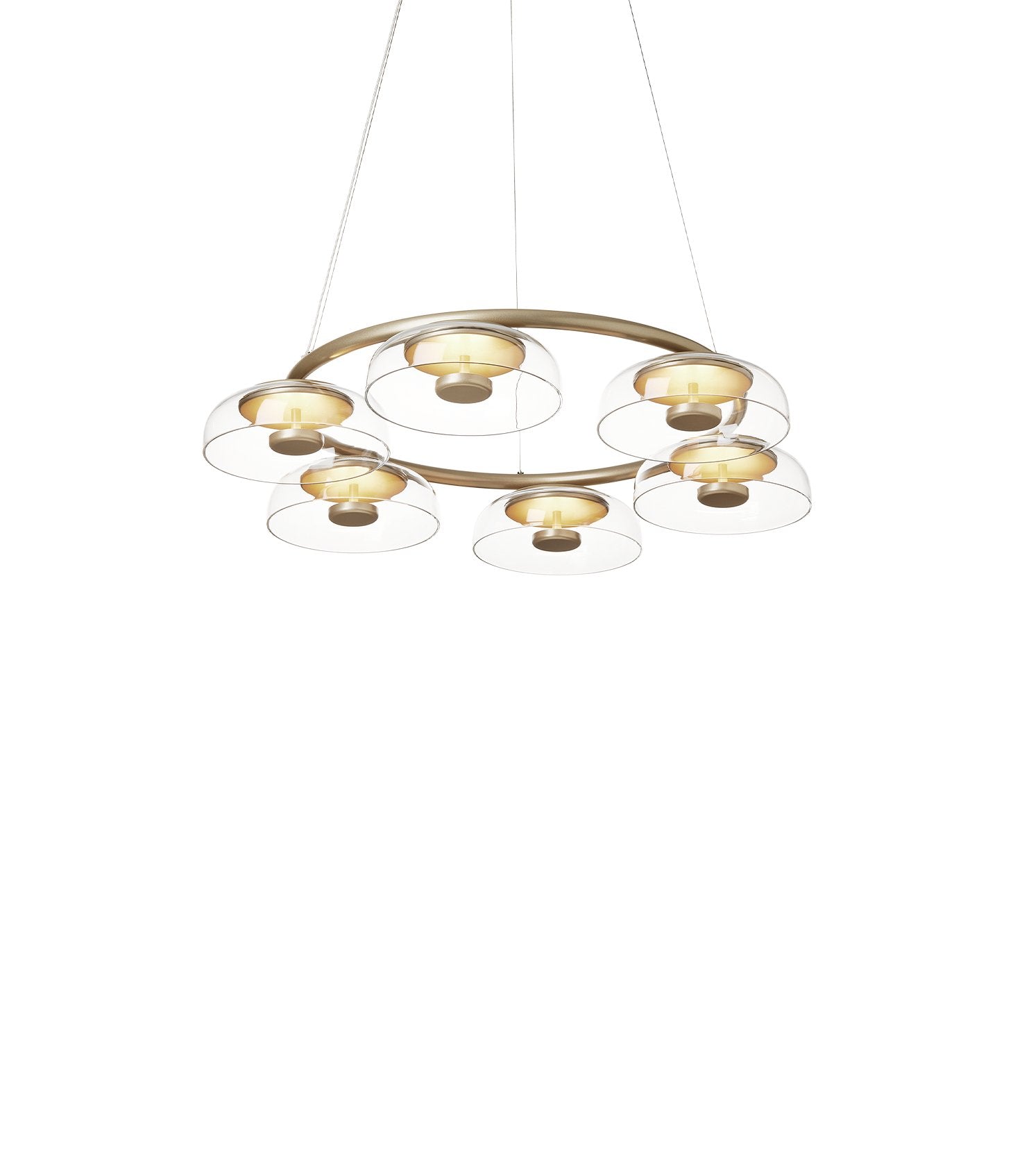 Aethera Circular Glass Chandelier-Neutral Decor